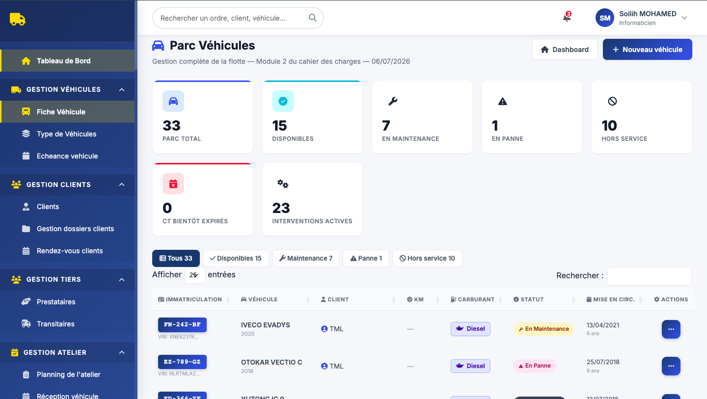 Gestion Véhicules